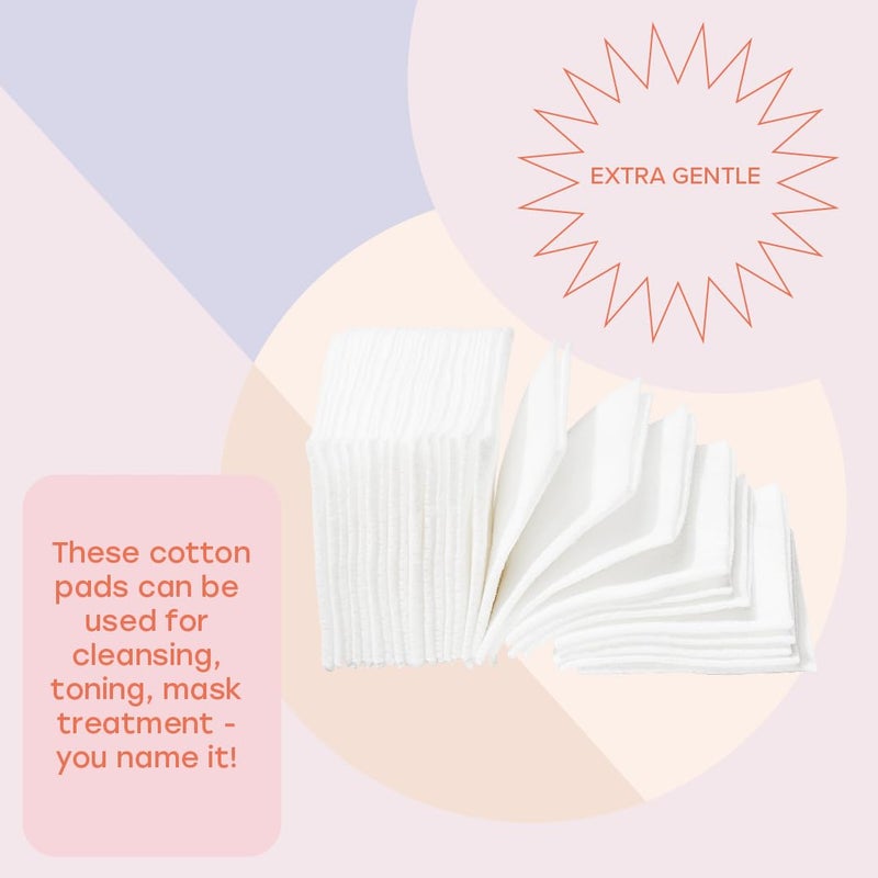 White Rabbit - Naked Cotton Classic - Premium Facial Cotton Pads - for Makeup Remover, Toner, Mask - 100% Cotton, Unbleached, Lint-Free - Extra Soft & Durable - Natural & Cruelty-Free - 100 Count - Image 3